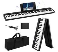 Ovshnrr Piano Numérique 88 Touches pour Débutant, Clavier Pliable de Piano Numérique Semi-Pondéré, avec capacités Bluetooth et MIDI, Clavier Électronique Piano 128 sons