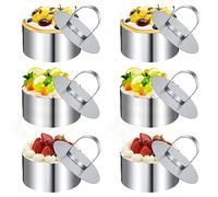 Ovtai 6 Pièces Emporte Piece Rond, 8 cm Cercle Patisserie, Emporte Pièce Acier Inoxydable, Réutilisable Cercle a Patisserie Convient pour Gâteau Mousse Dessert Pain