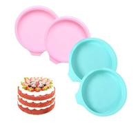 Ovtai Moule Layer Cake 20cm, Moule a Cake Silicone, 4pcs Moule Rainbow Cake Silicone, 8 Pouces Cuisson Anti-adhésifs Rond Moule a Gateau Silicone pour Gateaux à Etages, Crêpes, Pizzas, Omelettes