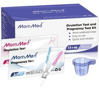 Ovulation Pregnancy Test Kit (Hcg15-Lh40),High Sensitivity 25miu/Ml,15 Pregnancy Tests,40 Ovulation Tests,55 Urine Collection Cups,Fast And Accurate Results