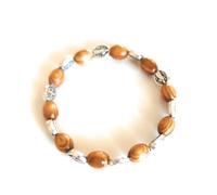 OVUNQUE PROTEGGIMI Bracelet Doyenne en bois avec médaille de Saint Benoît, Bracelet Chapelet Saint Benoît, Cadeau religieux pour hommes et femmes, Fabriqué en Italie
