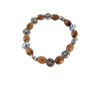 OVUNQUE PROTEGGIMI Bracelet en bois avec médailles de Saint Carlo Acutis, Bracelet élastique avec Carlo Acutis et Calice Eucharistique