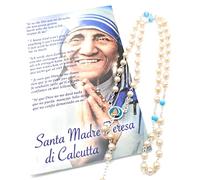 OVUNQUE PROTEGGIMI Chapelet de dévotion de Mère Teresa de Kolkata avec Livret multilingue.