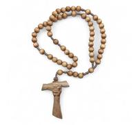 OVUNQUE PROTEGGIMI Chapelet en bois d'olivier en forme de croix de l'amitié, fait main, cadeau religieux catholique pour femmes et hommes, porte-chapelet