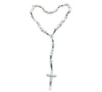 OVUNQUE PROTEGGIMI Chapelet en pierre et corde avec grains de 7 mm, Madonna Miraculeuse, Jésus Miséricordieux, Saint Benoît. Chapelet en corde, m, Pierre, Pas de gemme