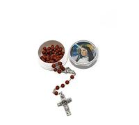 OVUNQUE PROTEGGIMI Chapelet Parfumé Alla Rosa. avec Vrais de Pétales De Rosa. Chapelet Alla Rose avec Boite de Santa Rita. Chapelet Parfumé Médaille de La Madonna Miracolosa. Rose Petal Rosary
