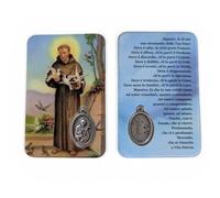 OVUNQUE PROTEGGIMI Images Santino, Lot de 5 Images des Saints avec Prière Multilingue, avec Médaille, Carte Holy en Papier (Saint François D'assise)
