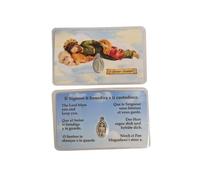 OVUNQUE PROTEGGIMI Saint Joseph Dormant Prière Images Santino, Lot de 10 Images avec Médaille Madonna Miraculeuse. Holy Card. Plastifié.