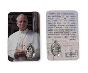OVUNQUE PROTEGGIMI Santino Plastifié Pape Léon XIV, Image de Prière Saint, Image avec Médaille du Pape Robert Francis Prevost, Carte Holy., s, Plastique