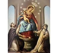 OVUNQUE PROTEGGIMI Tableau moderne - Mural - Toile - Impressions Religieuses - Image - Sainte - Jésus - Madonna - (Notre-Dame de Pompéi, 20 x 20 cm)