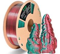 OVV3D Filament PLA bicolore de 1,75 mm, filament PLA de soie de Noël rouge et vert, filament PLA arc-en-ciel pour imprimante 3D, filament d'impression 3D +/-0,02 mm, 1 kg
