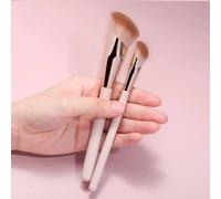 Ovw Pinceaux De Maquillage Fond De Teint Liquide Correcteur Mélange Blush Brosse 2 Pièces Tête Oblique Contour Du Visage Outil De Maquillage Professionnel.Mzs0102.