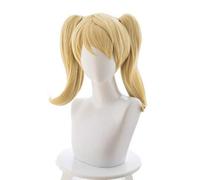 OW Angela Ziegler miséricorde Cosplay perruque Blonde bouclés Double puce queues de cheval amovibles perruques de cheveux synthétiques + casquette de perruque OW comme image