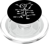 Ow Ow Ow Stick Personnage Figure de Sensibilisation à la Douleur Chronique Humour PopSockets PopGrip pour MagSafe