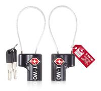 OW-Travel Cadenas cable clé TSA . Cadenas clef Antivol pour Bagages Casier rangement Tente Camping. cadenas USA. Accessoires de voyage:Verrou a cle valise TSA007 2 Noir