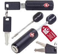 OW-Travel Cadenas Cable Clé TSA pour Valise. Cadenas Clef Antivol pour Bagages Casier Rangement Tente Camping. Cadenas USA. Accessoires de Voyage. Verrou a Cle Valise 2 Noir