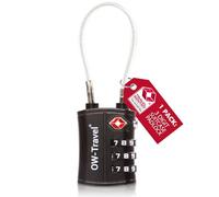 OW-Travel Cadenas Cable TSA pour Valise.Cadenas Code 3 Chiffres Antivol pour Bagages Casier Rangement Tente Camping.TSA Bagages Combinaison USA.Accessoires Voyage avion. Serrure Valise 1 Noir