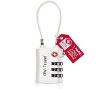 OW-Travel Cadenas Cable TSA pour Valise.Cadenas Code 3 Chiffres Antivol pour Bagages Casier Rangement Tente Camping.TSA Bagages Combinaison USA.Accessoires Voyage avion. Serrure Valise 1 Argent