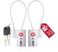 OW-Travel Cadenas Clé TSA Cable pour Valise. Verrou Antivol Bagages Casier Rangement Tente Camping. Accessoires de Voyage. Verrou à Clé Valise 2 Argent