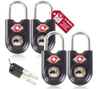OW-Travel Cadenas clé TSA pour Valise. Cadenas Clef Antivol pour Bagages Casier Rangement Tente Camping. Bagages Cadenas USA. Accessoires de Voyage Avion. Verrou a Cle Valise 4 Noir