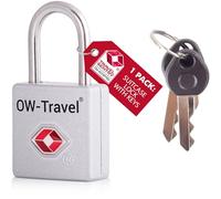 OW-Travel Cadenas Clé TSA pour Valise. Cadenas Clef Antivol pour Bagages Casier Rangement Tente Camping. Cadenas USA. Accessoires de Voyage Avion.Verrou a Cle Valise 1 Argent