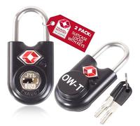 OW-Travel Cadenas clé TSA pour Valise. Cadenas Clef Antivol pour Bagages Casier Rangement Tente Camping. Bagages Cadenas USA. Accessoires de Voyage Avion.Verrou a Cle Valise 2 Noir