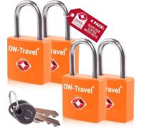 OW-Travel Cadenas Clé TSA pour Valise. Cadenas Clef Antivol pour Bagages Casier Rangement Tente Camping. Cadenas USA. Accessoires de Voyage Avion.Verrou a Cle Valise 4 Orange