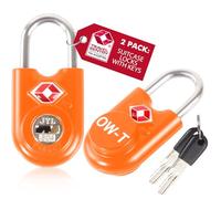 OW-Travel Cadenas clé TSA pour Valise. Cadenas Clef Antivol pour Bagages Casier Rangement Tente Camping. Bagages Cadenas USA. Accessoires de Voyage Avion. Verrou a Cle Valise 2 Orange