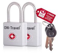OW-Travel Cadenas Clé TSA pour Valise. Cadenas Clef Antivol pour Bagages Casier Rangement Tente Camping. Cadenas USA. Accessoires de Voyage Avion.Verrou a Cle Valise 2 Argent