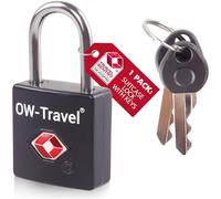 OW-Travel Cadenas Clé TSA pour Valise. Cadenas Clef Antivol pour Bagages Casier Rangement Tente Camping. Cadenas USA. Accessoires de Voyage Avion.Verrou a Cle Valise 1 Noir