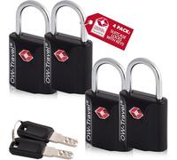 OW-Travel Cadenas clé TSA pour Valise. Cadenas Clef Antivol pour Bagages Casier Rangement Tente Camping. Bagages Cadenas USA. Accessoires de Voyage Avion. Verrou a Cle Valise 4 Noir