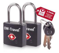 OW-Travel Cadenas clé TSA pour valise. Cadenas clef TSA Antivol pour Bagages Casier rangement Tente Camping. TSA bagages cadenas USA. Accessoires de voyage avion:Verrou TSA a cle valise TSA007 2 Noir