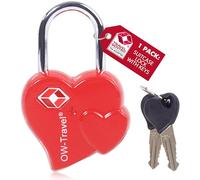 OW-Travel Cadenas Coeur St Valentin Clé TSA pour Valise. Mini Cadenas Coeur Rouge Antivol pour Bagages Casier Rangement Tente Camping. Bagages Cadenas USA. Verrou a Cle Valise 1 Pc Rouge