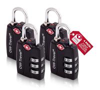 OW-Travel Cadenas TSA pour Valise avec Indicateur d'Ouverture. Cadenas Code 3 Chiffres Antivol pour Bagages Avion Casier Rangement Tente Camping. TSA Bagages Combinaison. Serrure Valise 4 Noir