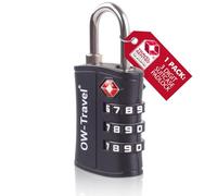 OW-Travel Cadenas TSA pour valise. Cadenas code 3 chiffres ABS Antivol pour Bagages Casier rangement Tente Camping.TSA bagages combinaison USA.Accessoires de voyage avion:Serrure valise TSA007 1 Noir