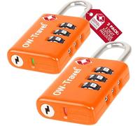 OW-Travel Cadenas Valise Avion, Cadenas TSA Code 3 Chiffres Antivol Bagages | Cadenas TSA valise avion avec témoin d'ouverture pour bagages, casiers, sacs à dos et serrure à combinaison pour avion et USA