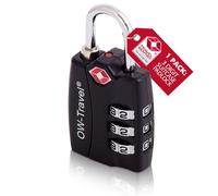 OW-Travel Cadenas Valise Avion, Cadenas TSA Code 3 Chiffres Noir 1 Pièce