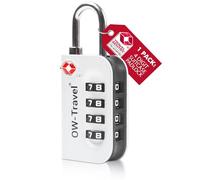 OW-Travel Cadenas Valise Avion, Cadenas TSA Code 4 Chiffres Argent 1 Pièce | Cadenas TSA valise avion pour bagages, casiers, sacs à dos, camping, serrure valise à combinaison pour voyages avion et USA