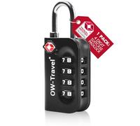 OW-Travel Cadenas Valise Avion, Cadenas TSA Code 4 Chiffres Noir 1 Pièce