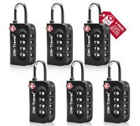 OW-Travel Cadenas Valise Avion, Cadenas TSA Code 4 Chiffres Noir Lot de 6