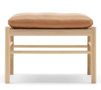 OW149F Colonial Footstool Carl Hansen & Søn chêne savonné - cuir Sif 95 - 5714413610804
