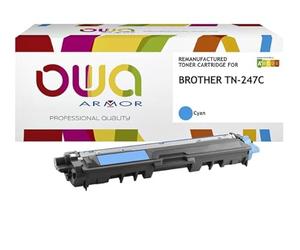 Owa & Armor Toner Compatible à La Marque Brother TN247C Cyan, Haute Capacité