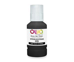 OWA Bouteille d'encre compatible EPSON 113 - K46045OW - Noir