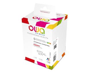 Owa K10519OW Haute Capacité Cartouche d'encre pour Canon PGi-570XL B, CLi-571XL BP, CLi-571XL C, CLi-571XL M, CLi-571XL Y, 22ml/4 x 11ml Le Volume, Noir/Cyan/Magenta/Jaune, Pièces 5