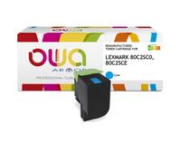 OWA Toner compatible cartouche Laser LEXMARK 802SC - 80C2SC0 - K15650OW - 2000 pages - Cyan