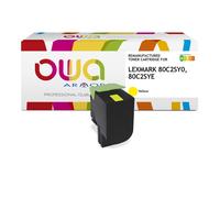 OWA Toner compatible cartouche Laser LEXMARK 802SY - 80C2SY0 - K15652OW - 2000 pages Jaune