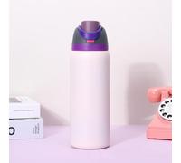 Owala FreeSip Bouteille d'eau isotherme en acier inoxydable avec paille pour le sport et les voyages, anti-fuite, sans BPA, brise glacée (quartz rose)