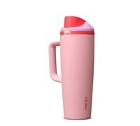 Owala FreeSip Tumbler, gobelet isotherme en acier inoxydable avec paille intégrée et poignée latérale, 890ml, pour les voyages, le travail, l’école et le sport, sans BPA, Angel Food Cake