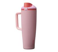 Owala FreeSip Tumbler, gobelet isotherme en acier inoxydable avec paille intégrée et poignée latérale, 1185ml, pour les voyages, le travail, l’école et le sport, sans BPA, Angel Food Cake