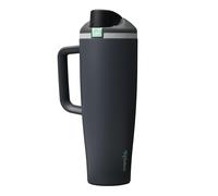 Owala FreeSip Tumbler, gobelet isotherme en acier inoxydable avec paille intégrée et poignée latérale, 1185ml, pour les voyages, le travail, l’école et le sport, sans BPA, Foggy Tide